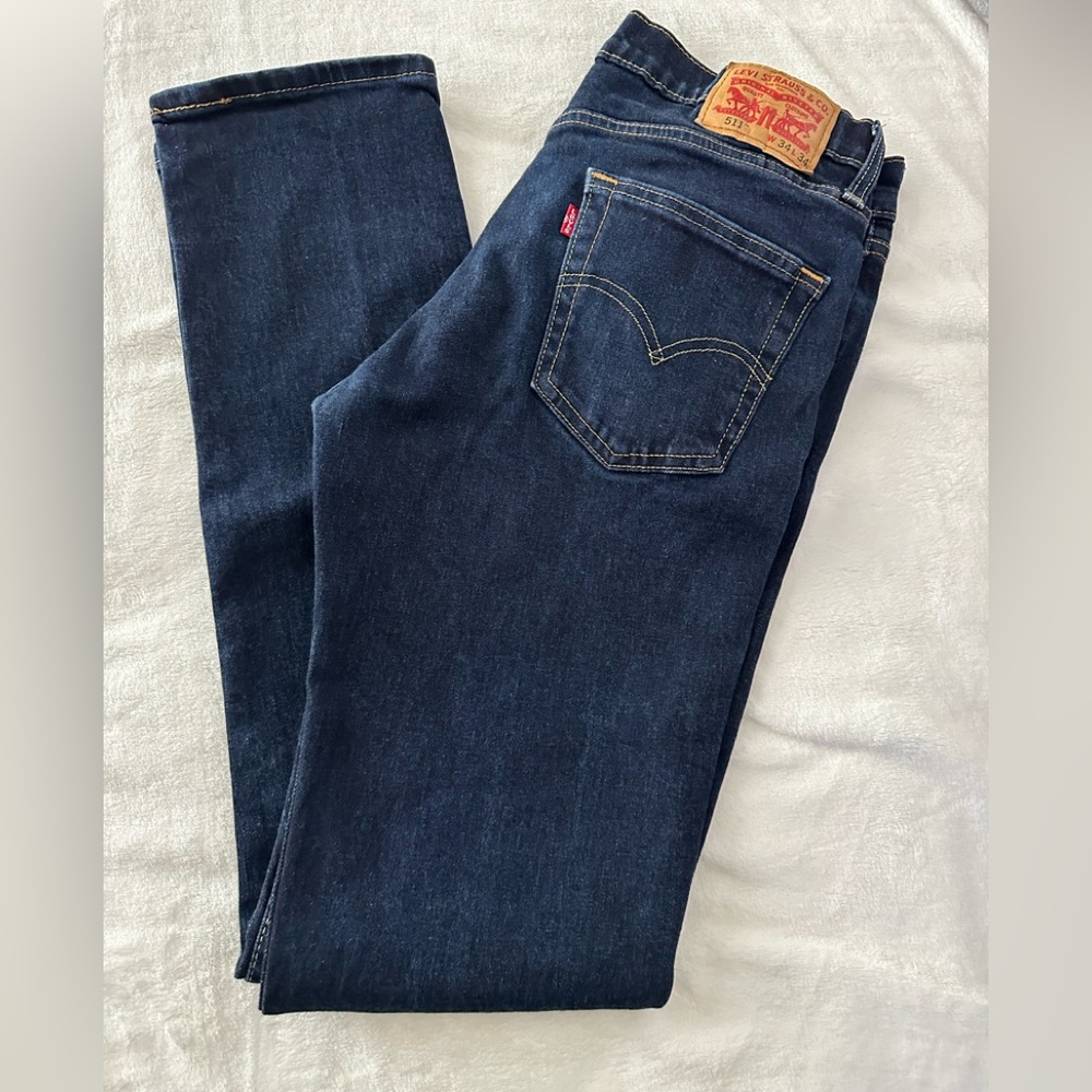 Levi's 511 Men's Dark Blue Jeans 34x34 Like New